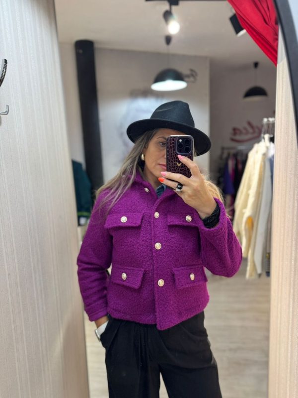 Cardigan scurt bucle