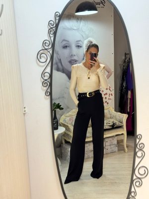 Pantalon negru drept