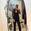 Compleu negru cu pantalon evazat