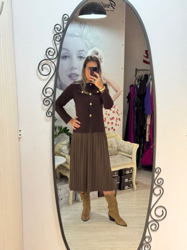 Compleu tricot cu rochita