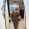 Rochie tricot cu brosa