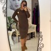 Rochie tricot cu brosa