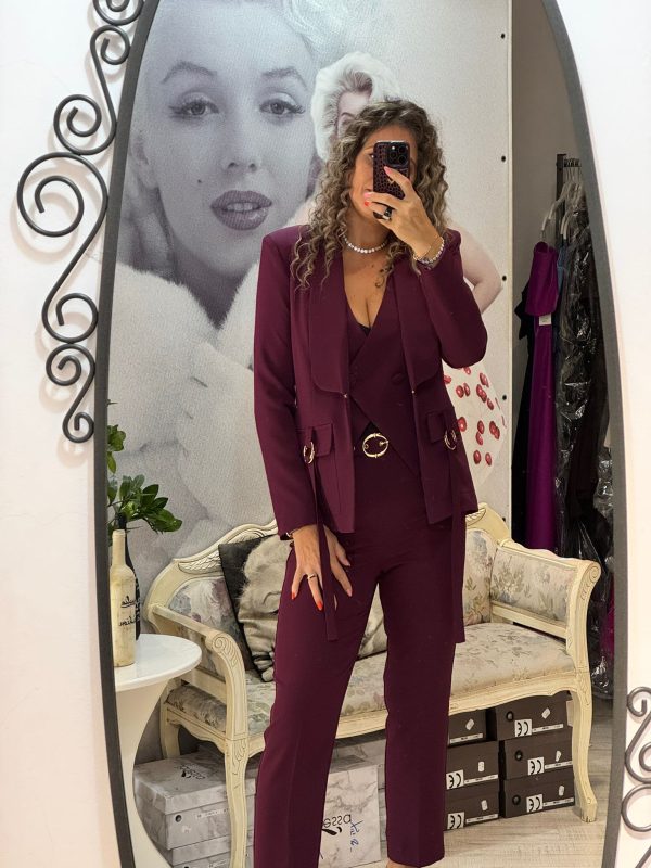 Compleu 3 piese burgundi