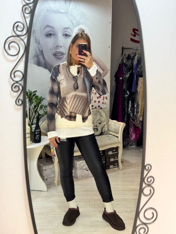 Bluza lunga cu imprimeu