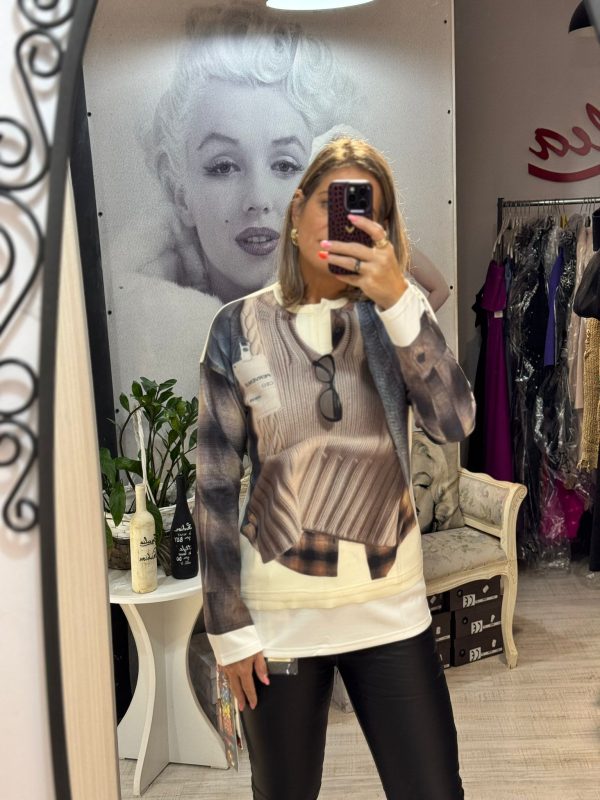 Bluza lunga cu imprimeu