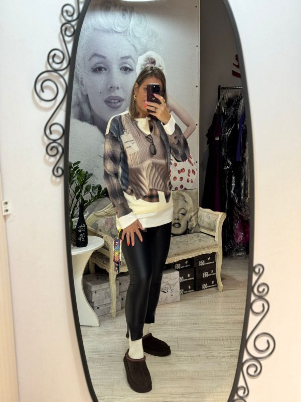 Bluza lunga cu imprimeu