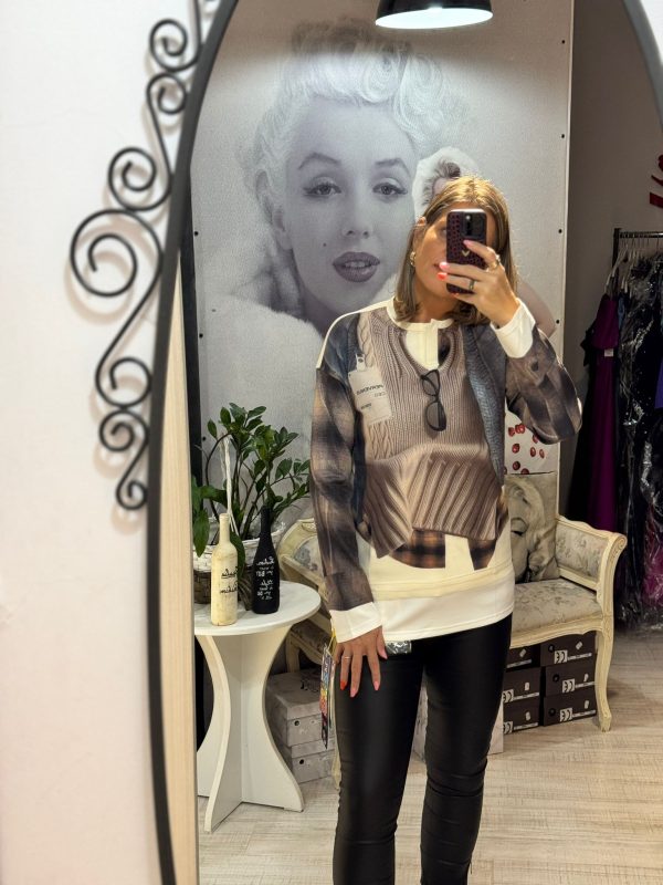 Bluza lunga cu imprimeu