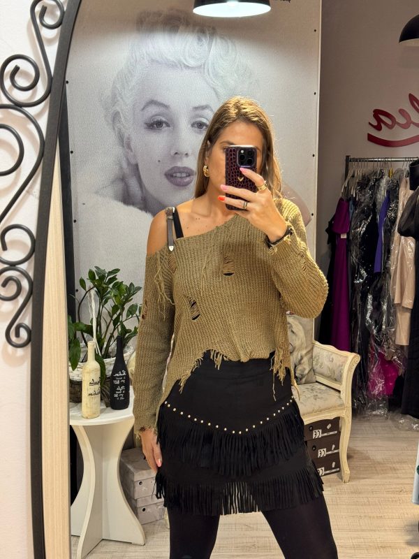 Fusta pantalon cu franjuri