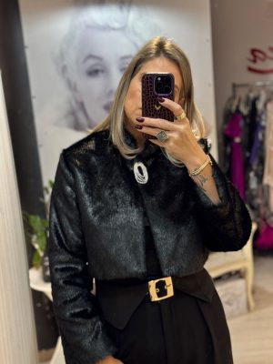 Bolero negru din blana