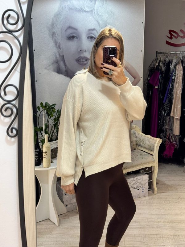 Bluza mai lunga cu nastruri pe lateral