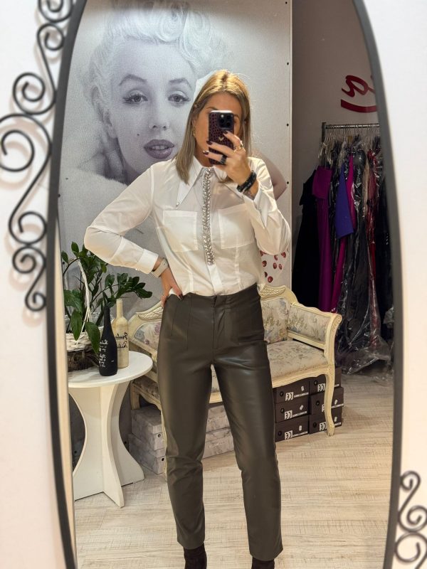 Pantalon karol  kaky piele eco