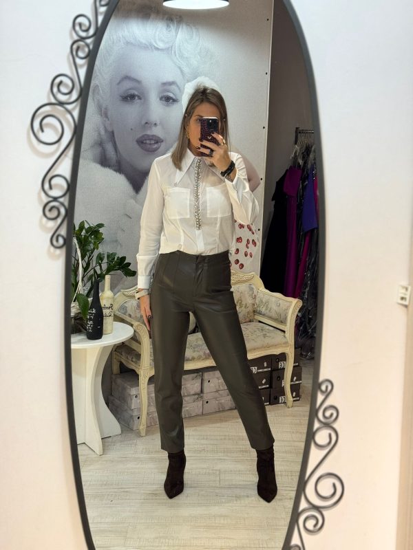 Pantalon karol kaky piele eco