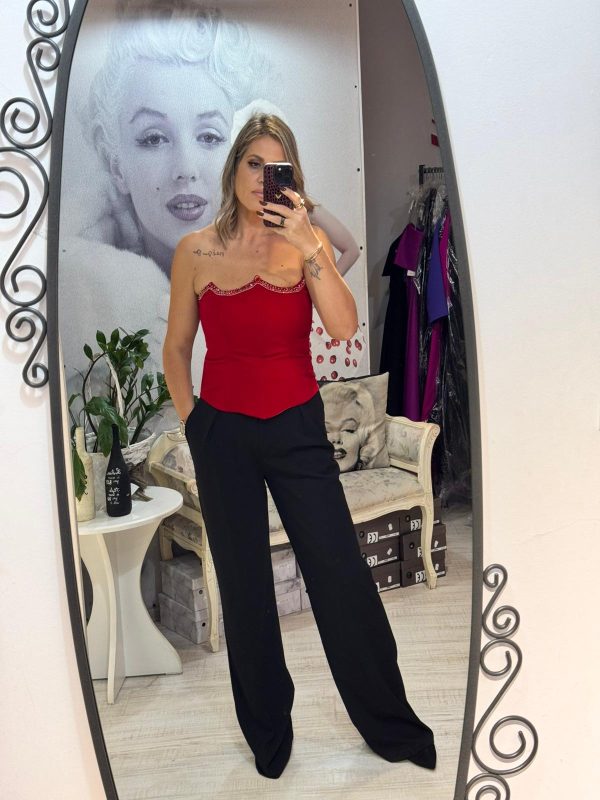 Corset rosu din catifea