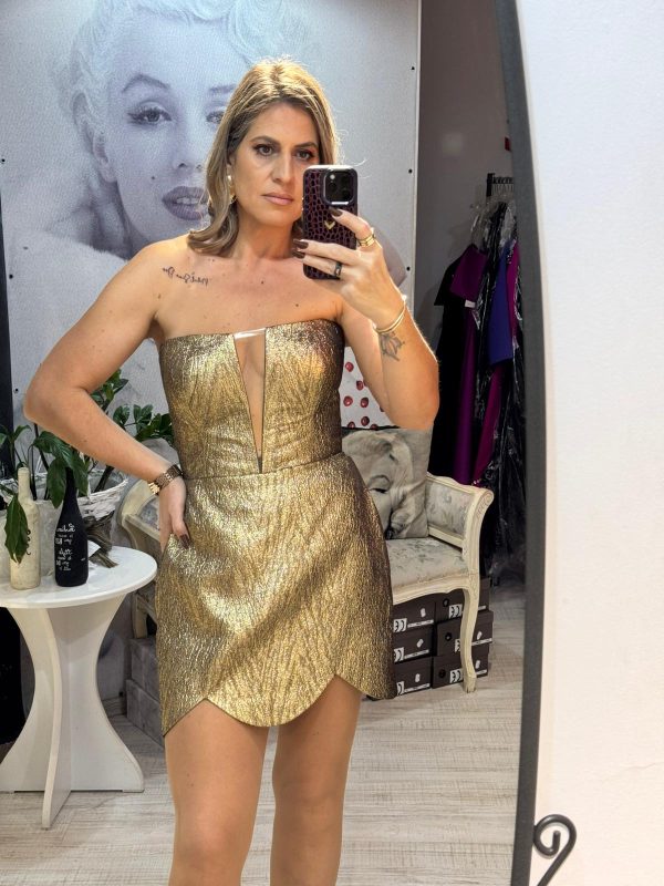 Rochie scurta aurie