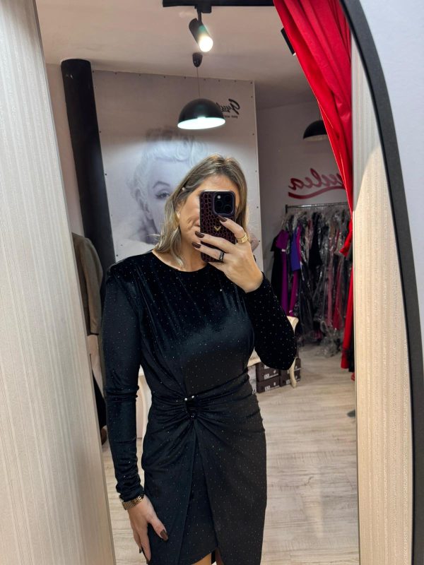 Rochie catifea cu sclipici