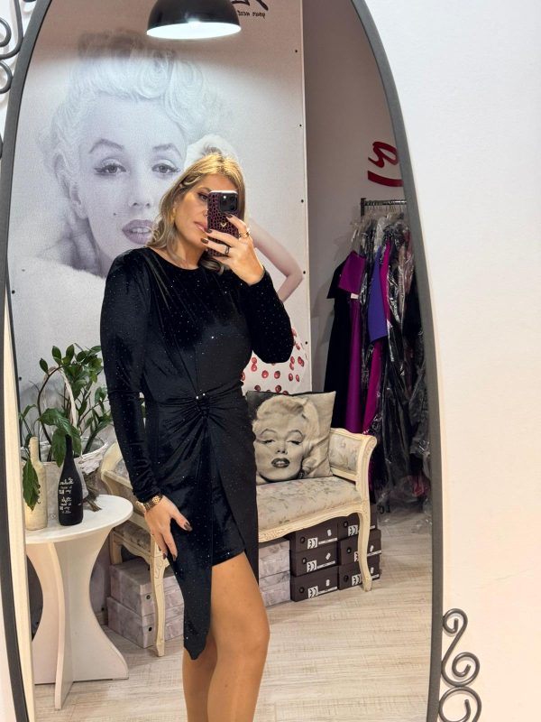 Rochie catifea cu sclipici