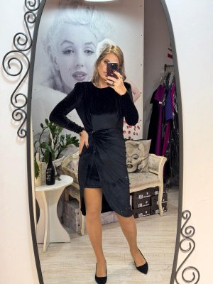 Rochie catifea cu sclipici