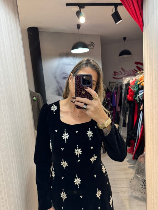 Rochie ivona din catifea,neagra