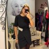 Rochie neagra cu accesoriu argintiu in talie