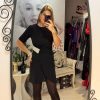 Rochie neagra cu accesoriu argintiu in talie