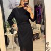 Rochie neagra,midi ,cu cordon in talie