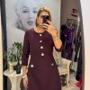 Rochie burgungi cu maneci scurte