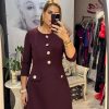 Rochie burgungi cu maneci scurte