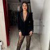 Compleu cu pantaloni din dantela si sacou de catifea