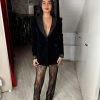 Compleu cu pantaloni din dantela si sacou de catifea