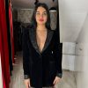 Compleu cu pantaloni din dantela si sacou de catifea