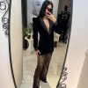 Compleu cu pantaloni din dantela si sacou de catifea