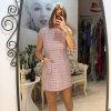 Rochie scurta roz fara maneci