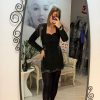 Rochie sacou neagra cu snur din cristale in talie