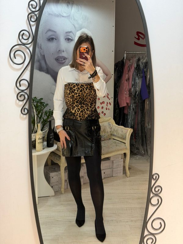 Fusta neagra piele eco