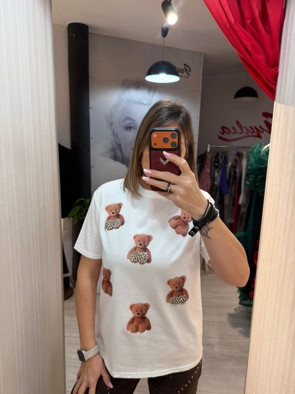 Tricou alb cu ursuleti