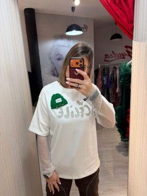 Tricou cu maneci din plasa