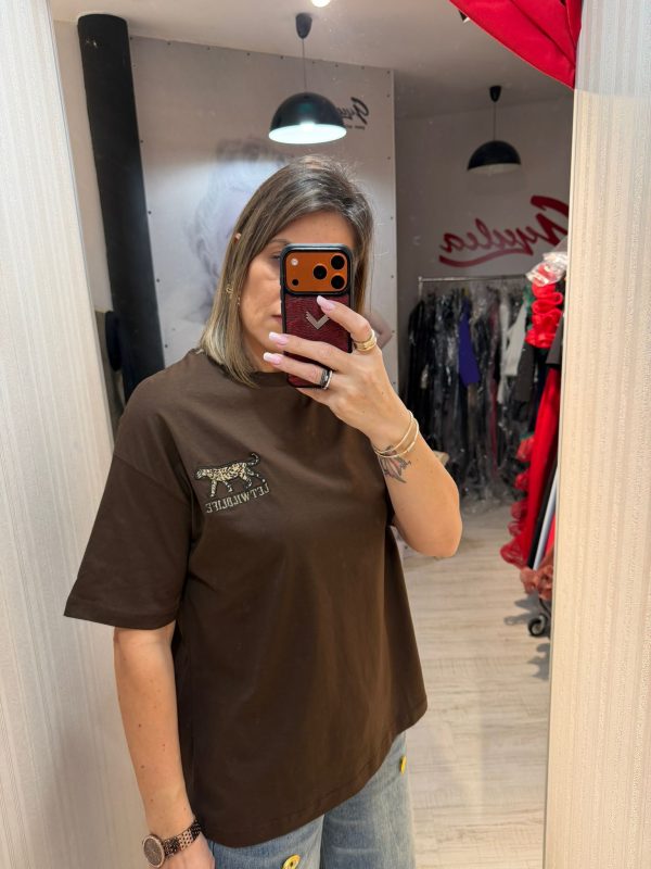 Tricou brown cu esarfa