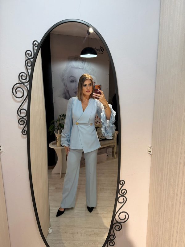 Compleu albastru cu maneci largi