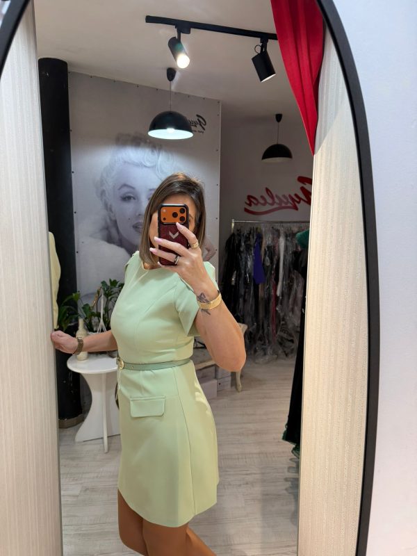 Rochie scurta verde fistic