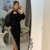 Rochie maxi black cu maneci bufante