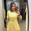 Rochie galbena cu dantela