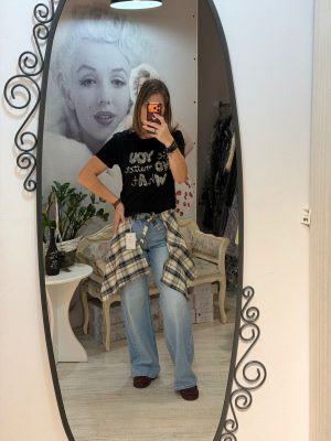 Blug albastru cu esarfa detasabila