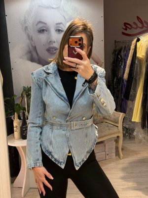 Geaca de blug cu cordon in talie