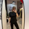 Compleu cu pantalon evazat