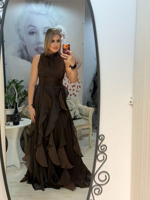 Rochie maro cu volane