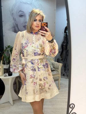 Rochie scurta cu flori si pietricele