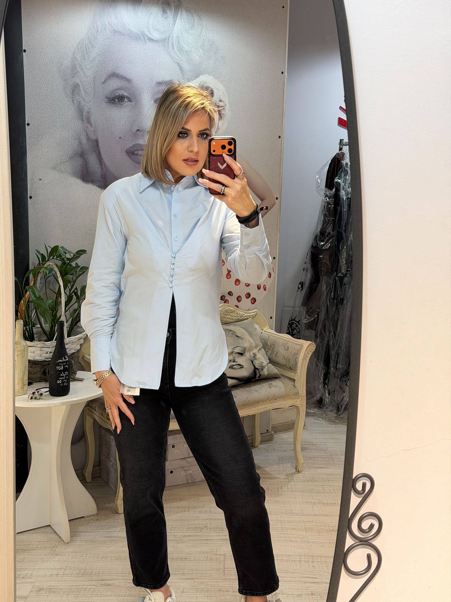 Camasa alba cu imprime