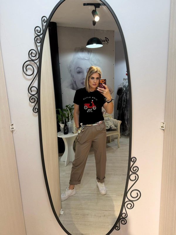 Pantaloni cu esarfa la brau