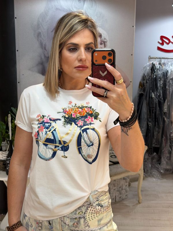 Tricou imprimeu bicicleta