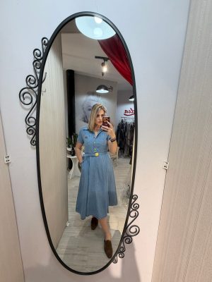 Rochie midi din blug